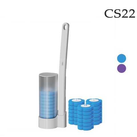 CS22 一次性替換頭+壁掛式馬桶刷組合(18個替換頭/入)