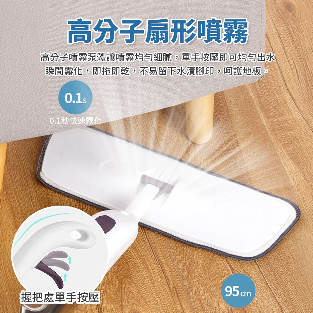  噴霧拖把(附拖把布+刮刀) 噴水拖把 乾濕兩用噴霧平板拖把 350ml水箱 懶人拖把 掃除 地板清潔