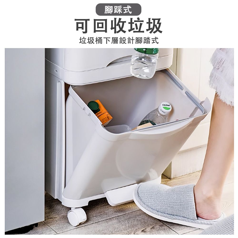 腳踩式可回收垃圾垃圾桶下層設計腳踏式