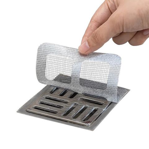 日本SP SAUCE黏貼式排水孔方形10x10公分毛髮濾網(2包40片)
