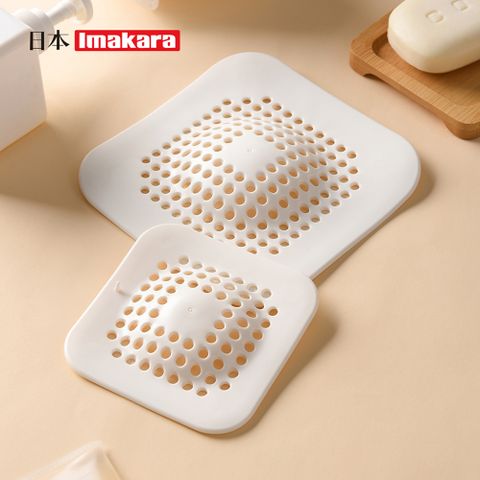 【日本Imakara】浴室排水口毛髮過濾網/矽膠濾髮蓋(小款)-3入
