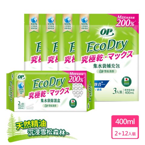 OP Ecodry集水袋_雪松清香 1除濕盒+4補充包/箱