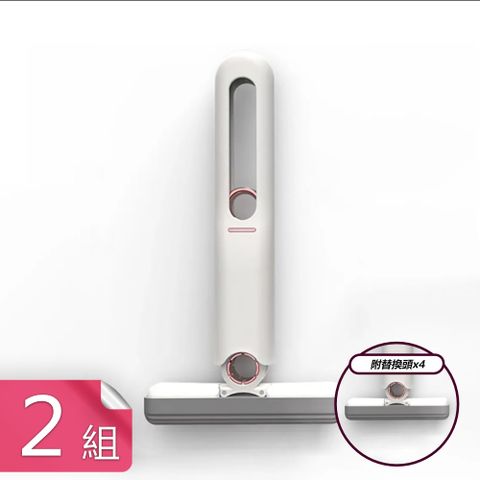 【茉家】單手持握吸水去污小拖把-2刷+替換頭4入