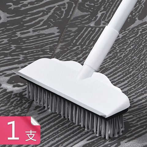 【荷生活】雙效合一地板清潔刷 能刷能刮可伸縮刮水刀地板刷-1支