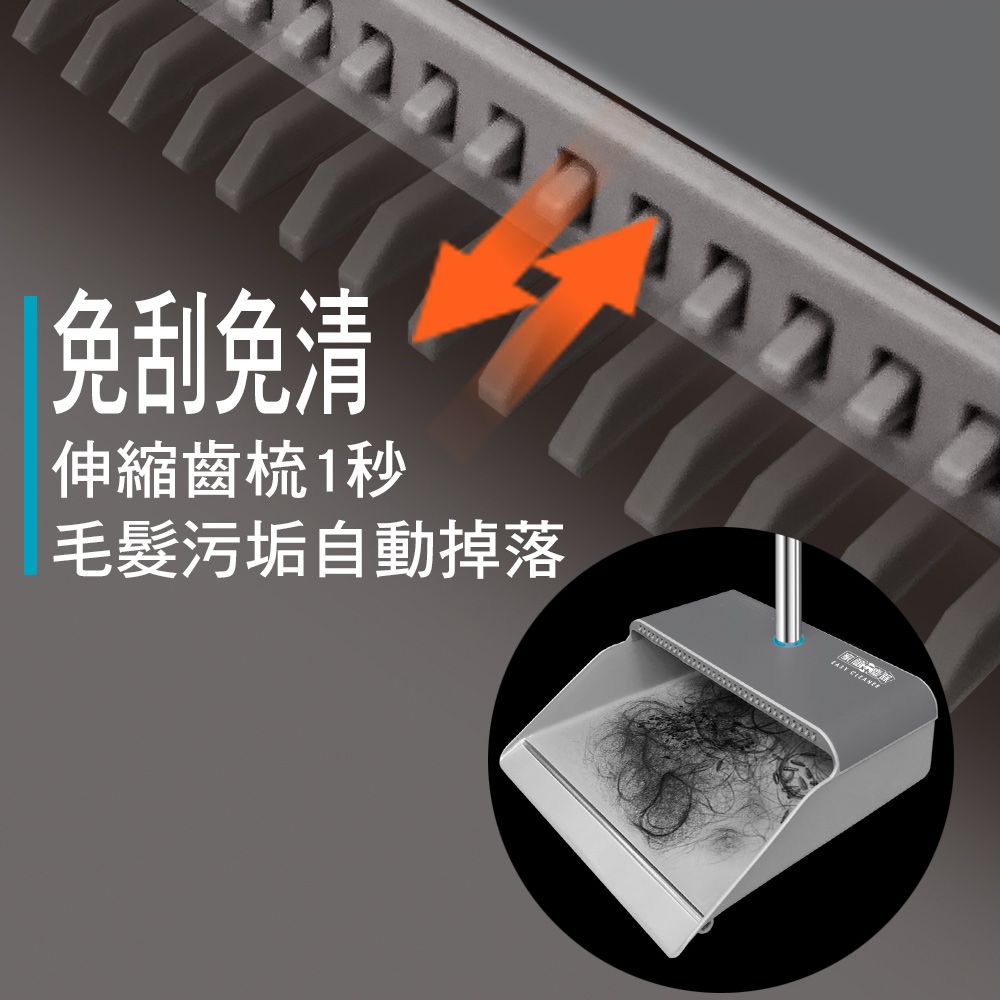 Easy Cleaner 家簡塵除 伸縮齒梳掃把畚斗組