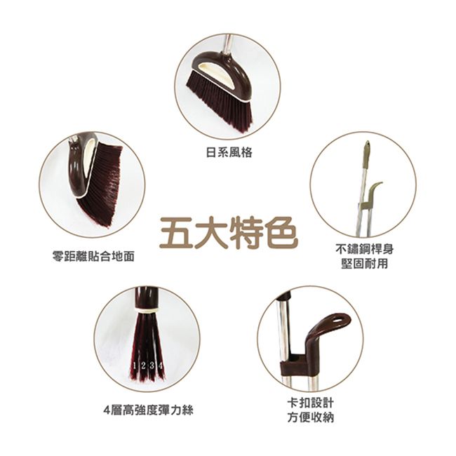 金牌獎 【金獎】Co Co清潔取塵組(立體型) 掃把畚斗組 顏色隨機