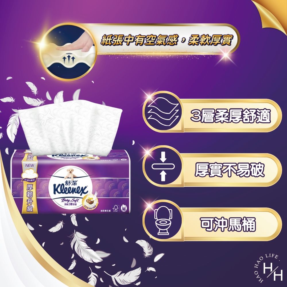 Kleenex 舒潔 2串組- 三層抽取式衛生紙 100抽 16包/串