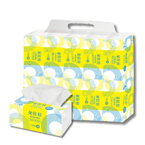 DORARA朵拉拉 極致棉柔抽取式花紋衛生紙100抽10包10袋/箱X2