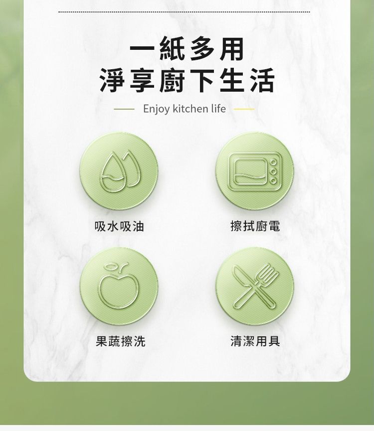 一紙多用淨享廚下生活Enjoy kitchen life吸水吸油擦拭廚電果蔬擦洗清潔用具