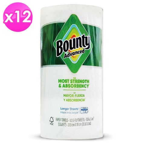 【12入】Bounty廚房紙巾(隨意撕)103張