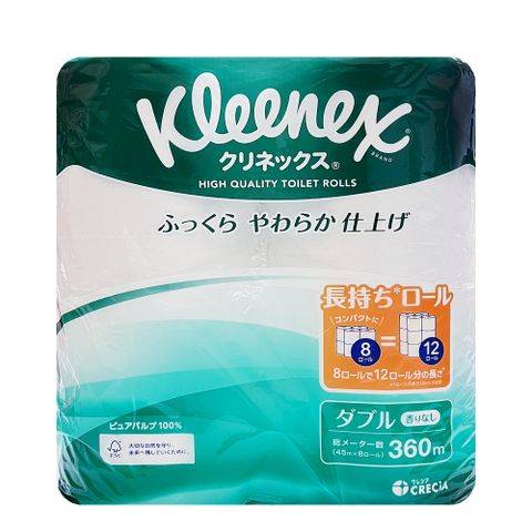 日本Kleenex長效捲筒衛生紙(雙層)-綠45mX8捲入