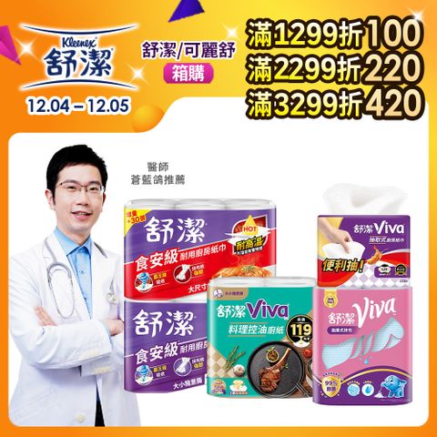 Kleenex 舒潔 Viva 廚房紙巾 大小隨意撕/速效/抽取式/料理控油/拋棄式抹布 箱購