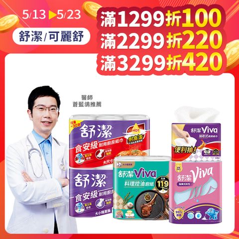 Kleenex 舒潔 Viva 廚房紙巾 大小隨意撕/速效/抽取式/料理控油/拋棄式抹布 箱購