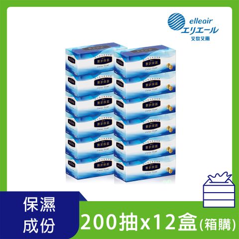 買10送2!!日本大王elleair 奢侈保濕柔霜面紙 200抽x12盒(箱購)