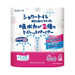 大王製紙elleair 超吸水滾筒衛生紙-花香(25m/4入)