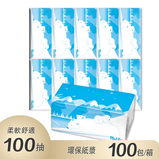 P&Life奈芙 P&Lif奈芙 環保抽取式衛生紙(100抽X10包X10串/箱)環保標章