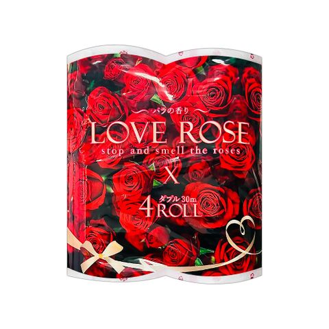 日本LOVE ROSE 印花捲筒衛生紙(寬114mm x 長30mx4捲入)