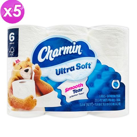 【箱購5包】Charmin 超柔軟捲筒衛生紙 (213張x6捲)
