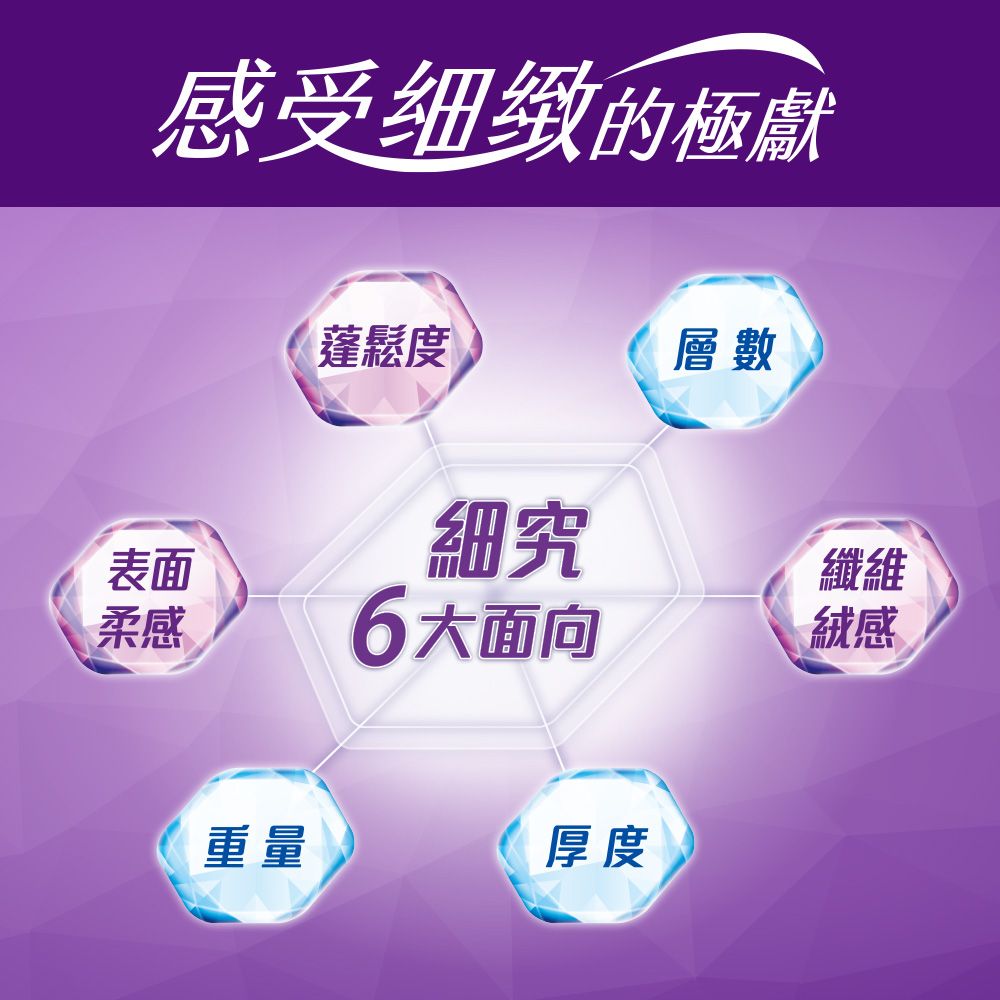 感受细緻的極獻表面蓬鬆度層數細究纖維柔感6大面向絨感重量厚度