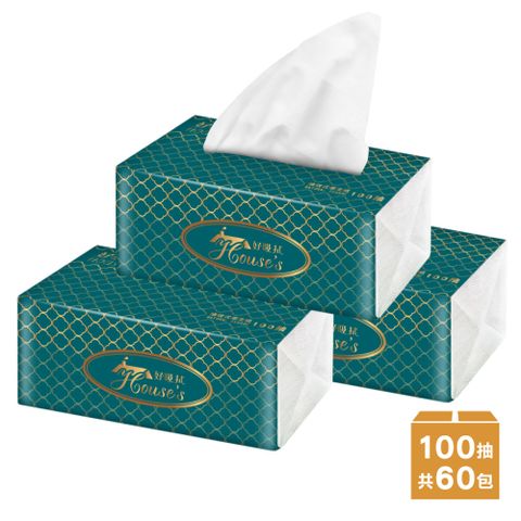 好吸拭 抽取式衛生紙-翡翠綠 (100抽x10包x6串/箱)絲滑細緻、堅持純天然~給肌膚最好的呵護