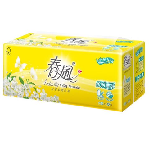 【春風】柔韌細緻抽取式衛生紙 110抽*12包*6串/箱