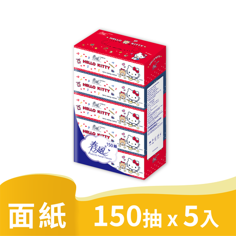 春風 Hello Kitty盒裝面紙(150抽x5盒/串)