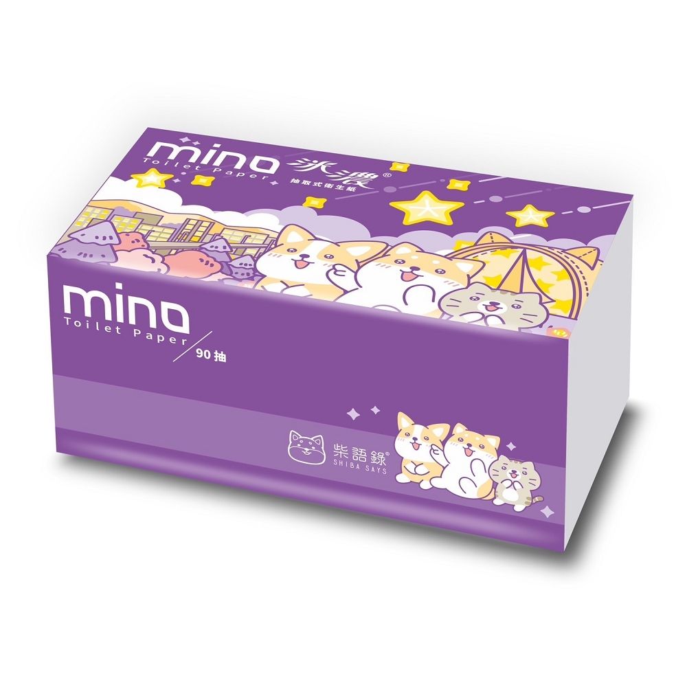 MINO 洣濃 柴語錄抽取式花紋衛生紙(90抽x6包x12串/箱)