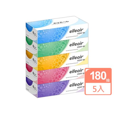 日本大王elleair柔膚盒裝面紙(180抽x5盒)