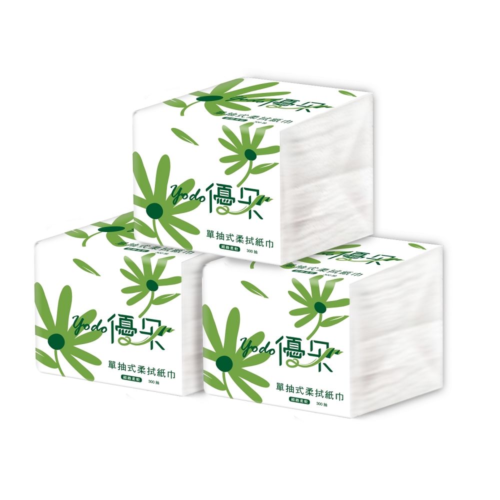 Yodo 優朵  單抽式柔拭紙巾(300抽X30包/箱X3)餐廳小吃業者的最愛