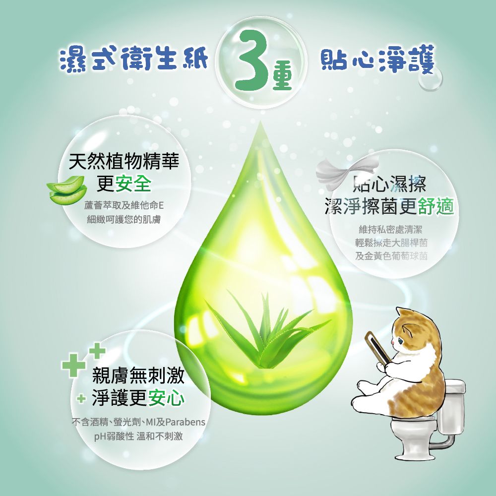 Tempo  x 貓福珊迪限量款 濕式衛生紙 迷你裝-清爽蘆薈(7抽x20包)