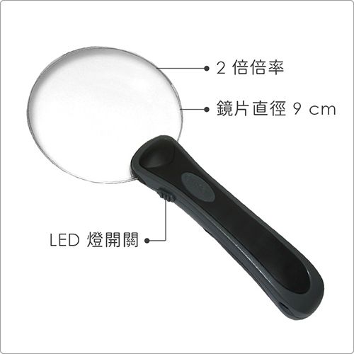 LED 燈開關2倍倍率鏡片直徑9cm