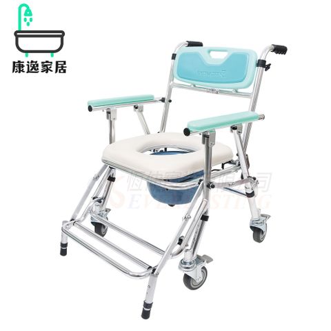 【便盆椅】恆伸醫療 便利推鋁合金四輪收合前傾便盆椅 可進馬桶