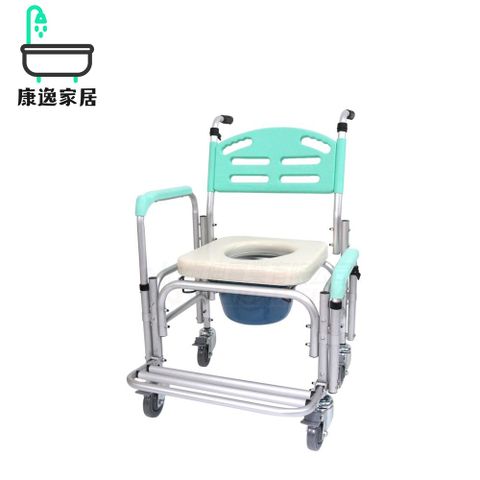恆伸醫療器材 【便盆椅】恆伸醫療 鋁合金固定式扶手升降有輪洗澡便盆椅