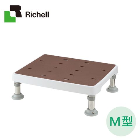 【日本Richell利其爾】可調式不锈鋼浴室椅凳-M型-咖啡
