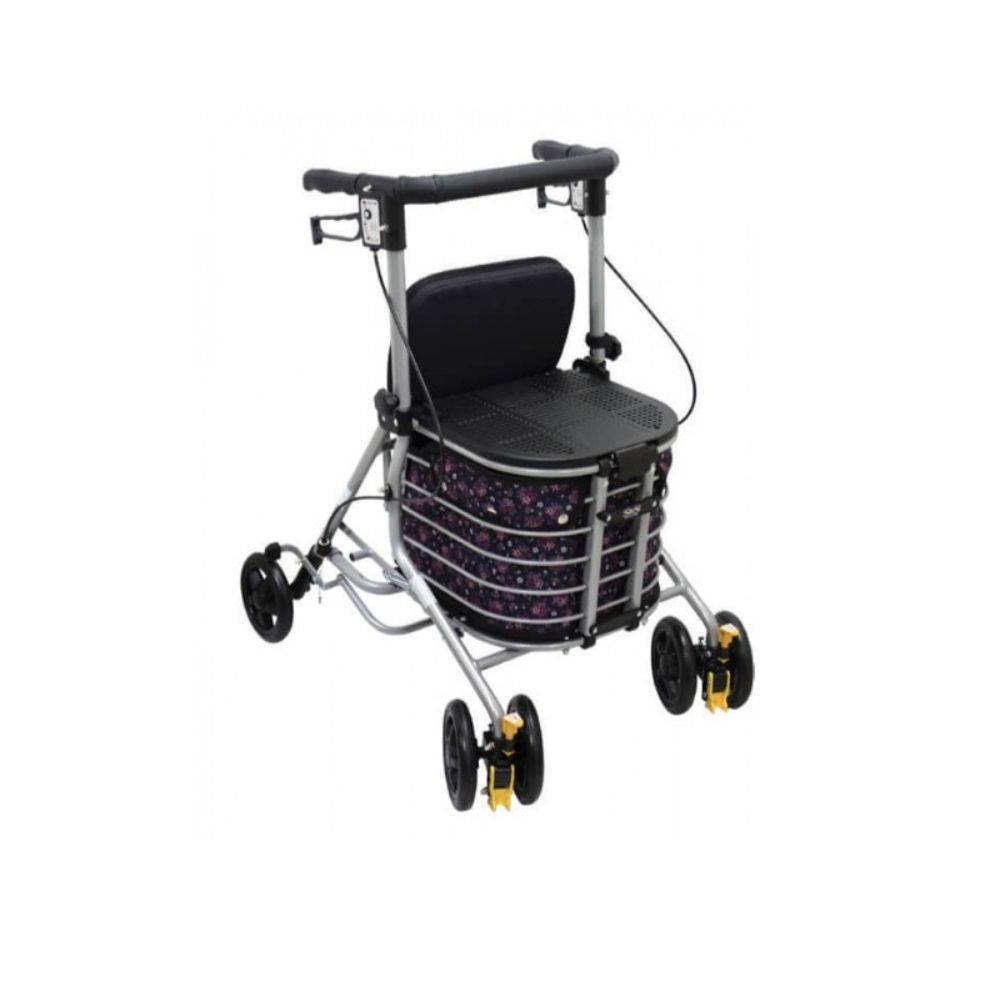  日本 SHIMA SYMPHONY BASKET FLORAL DOUBLE SEAT 多功能購物散步車 雙座位