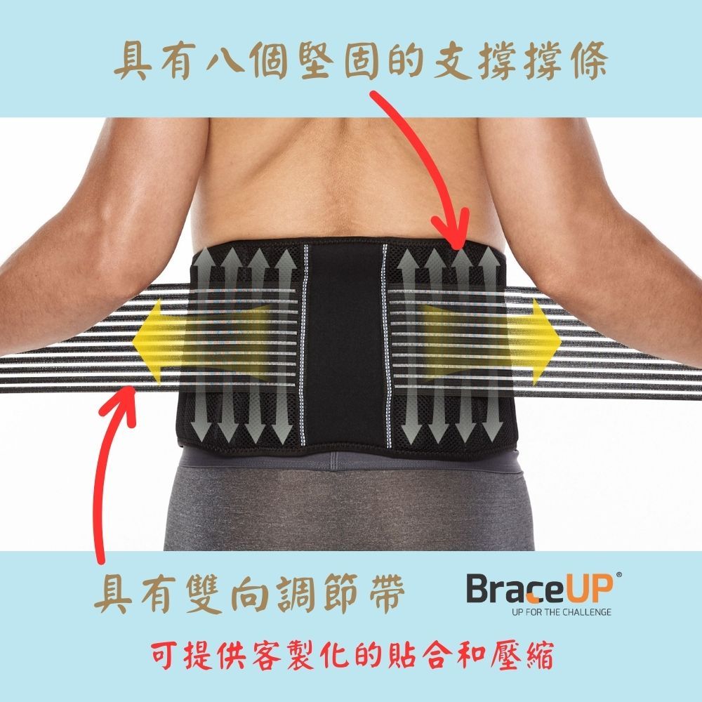 BraceUP 完美支撐 運動透氣護腰/下背部支撐帶  (材質輕量透氣又有支撐力)  (運動家事搬重物 必備款) 