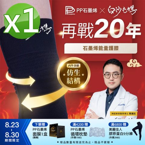 【PP石墨烯】石墨烯第四代能量護膝 X 白沙屯媽限量聯名款_1雙