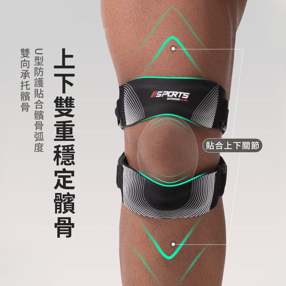 Friyu 日式薄型半月板加壓運動護膝 矽膠運動髕骨帶 運動護具 登山/騎行/慢跑