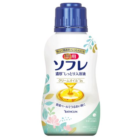 日本BATHCLIN巴斯克林 舒芙蕾 潤膚入浴液(皂香)480ml