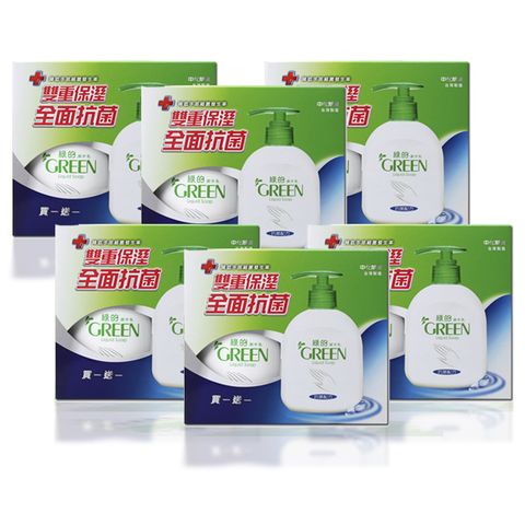 防疫幫手▼綠的GREEN 抗菌洗手乳買一送一組(220ml+220ml)x6組