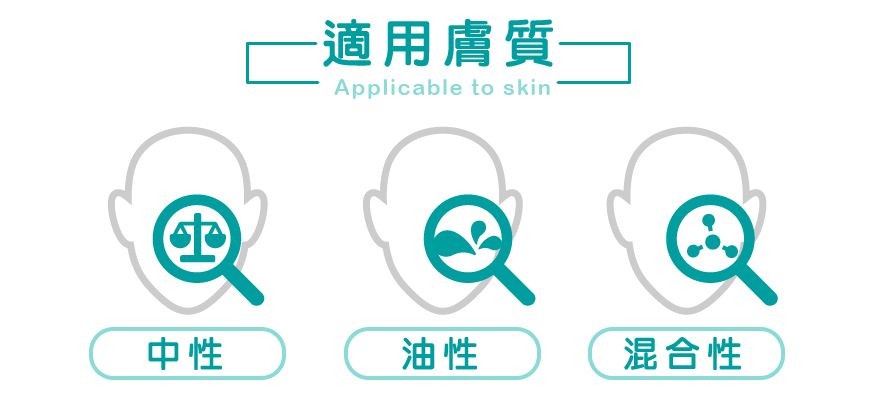 適用膚質-Applicable to skin中性油性混合性