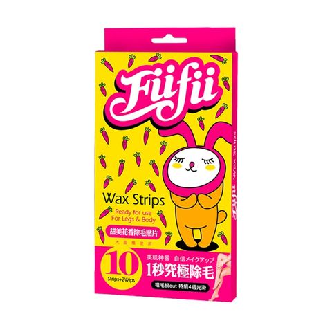 VIGILL 婦潔 【Fiifii】甜美花香除毛貼片 10大片/盒/附贈清潔油片2片(大面積用/身體手腳適用/脫毛蜜蠟紙)