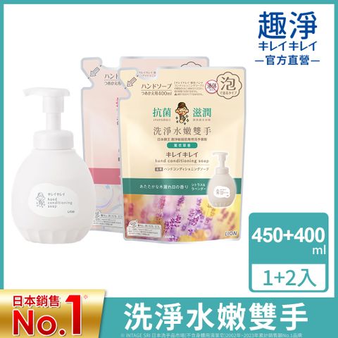 LION 日本獅王 趣淨敏弱肌專用洗手慕斯 450mlx1+400mlx2