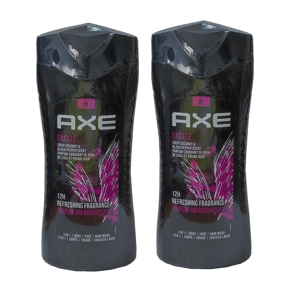 AXE 戰斧 男仕三合一香水洗髮洗臉沐浴露400ml~激情誘惑~二入組