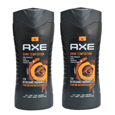 AXE 戰斧 男仕三合一香水洗髮洗臉沐浴露400ml~黑街誘惑~二入組