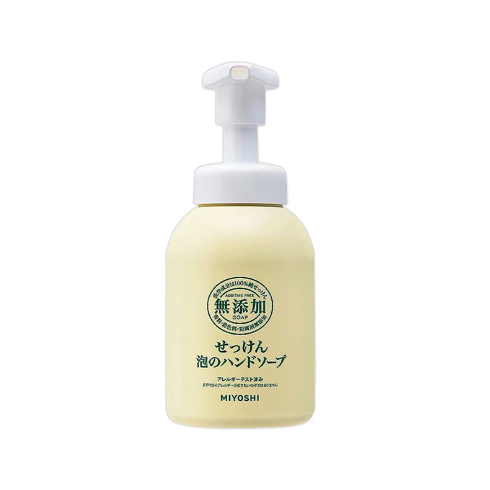 MIYOSHI 無添加 日本純皂保濕護膚溫和潔淨泡泡慕斯洗手乳350ml/按壓瓶(保水透潤潔膚洗手露,防疫清潔好安心)