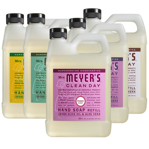 Mrs.Meyers梅耶夫人 香氛洗手乳系列補充瓶975ml(薰衣草/雨露/西洋牡丹/草本/檸檬馬鞭草/金銀花)