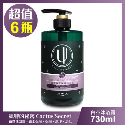 清淨海 凱特的秘密 白茶鎖水保濕沐浴露-超值6瓶組(730ml/瓶)