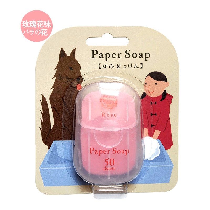  原價$299活動限時降日本製  日本Paper Soap 紙香皂片 50入-玫瑰