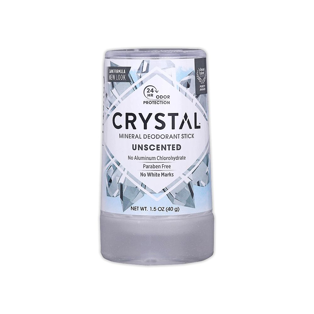 Crystale 晶碟 美國CRYSTAL-長效淨味約24小時礦物鹽身體固體除臭棒-無香款40g/條(晶燦綺肌長效體香石,運動汗味腋下狐臭消臭石,出國旅行止汗劑體香膏)